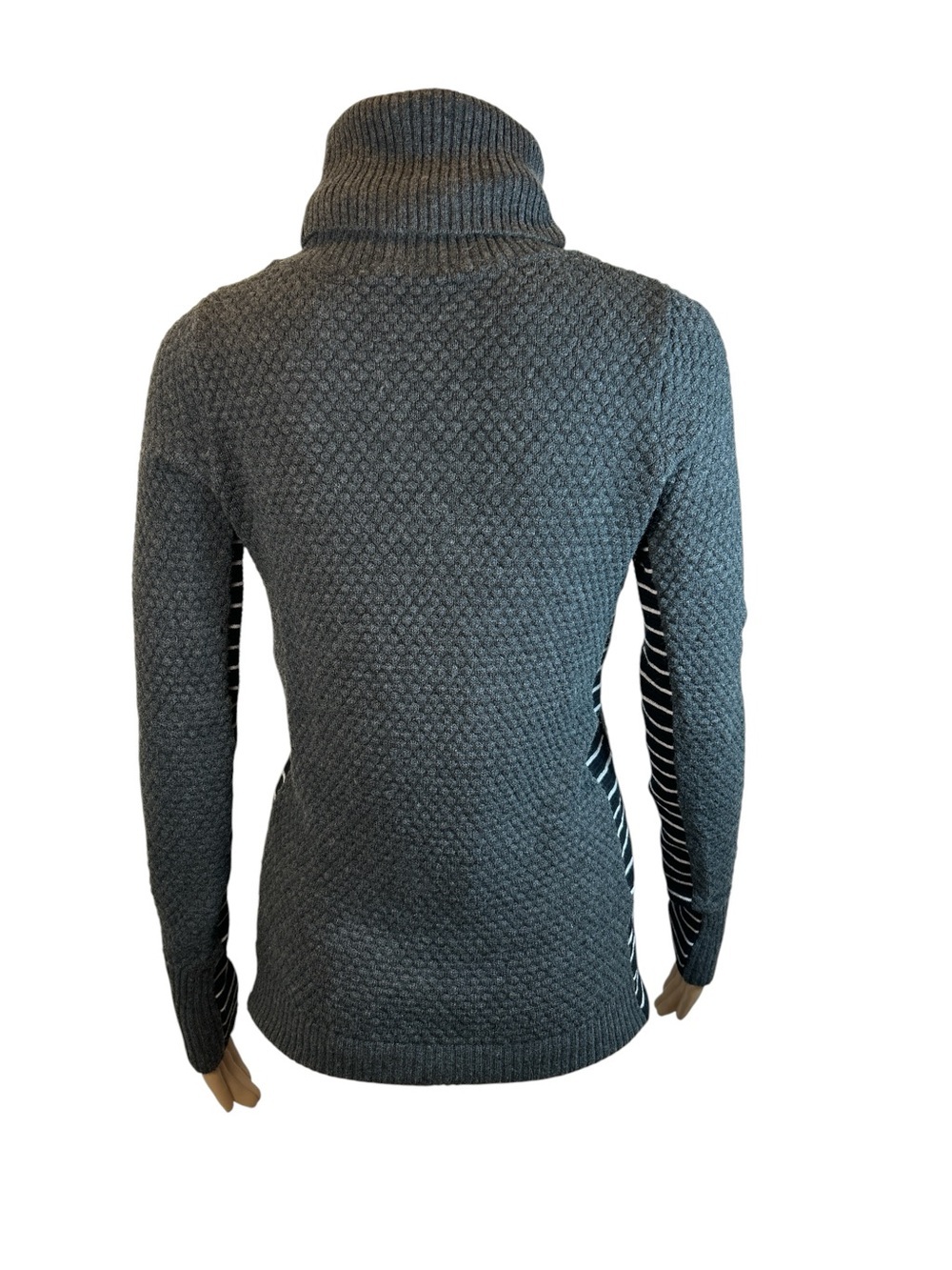 Athleta Merino Wool Marina Charcoal Gray Ribbed Turtleneck Sweater size S - Picture 4 of 4